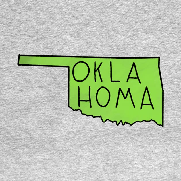 The State of Oklahoma - Green Outline by loudestkitten